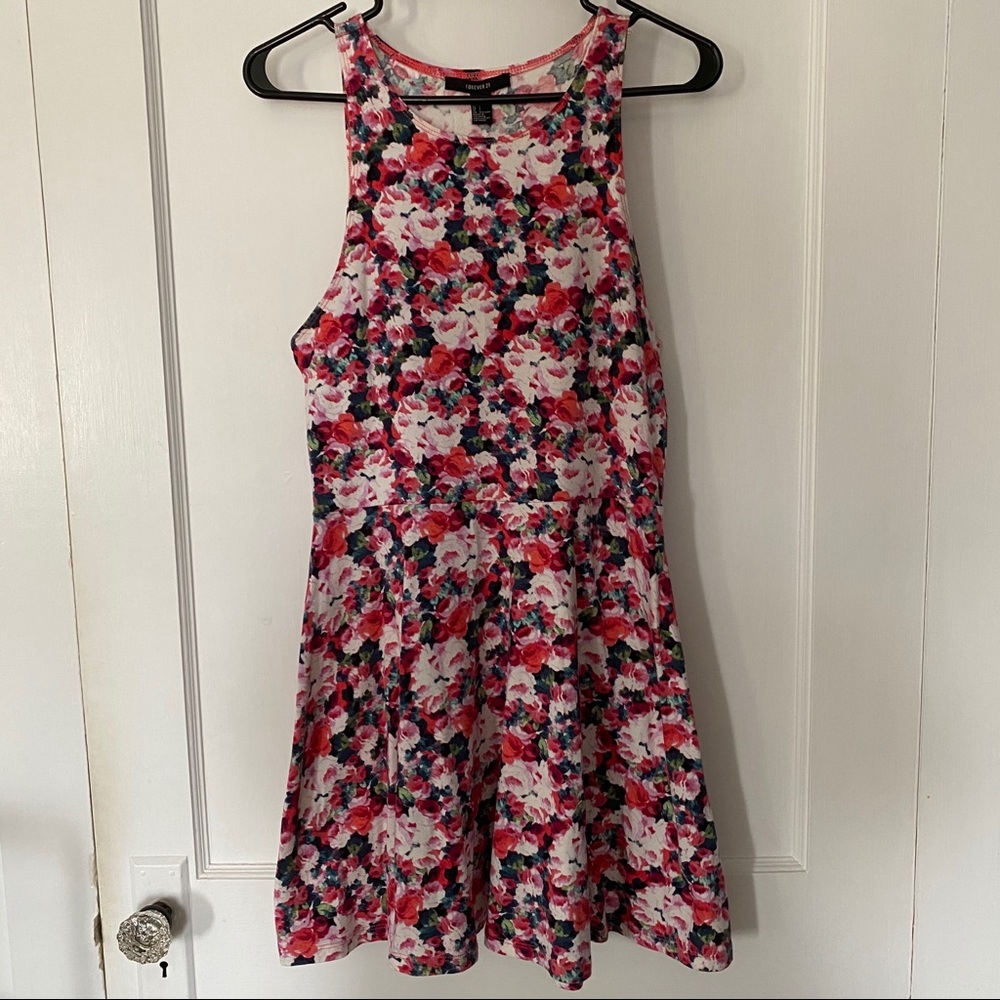 Forever 21 Floral Skater Dress, Size L